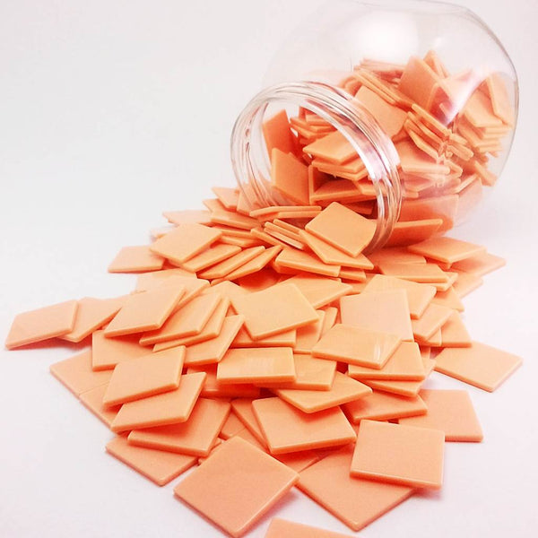 Resin mosaic tiles, 20x20 mm, Opaque 355 Apricot Ice