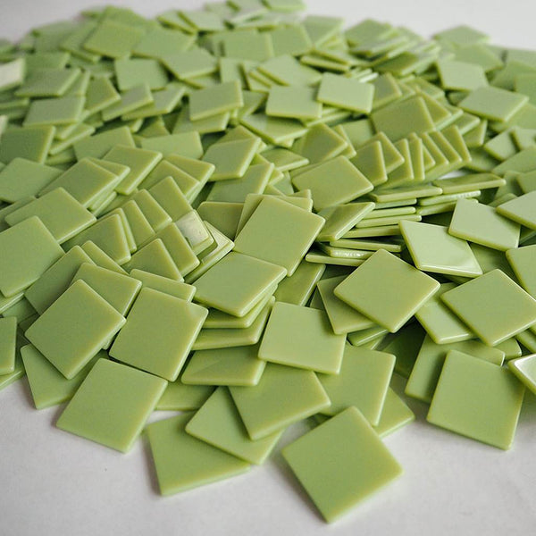 Resin mosaic tiles, 20x20 mm, Opaque 416 Bright Lime Green
