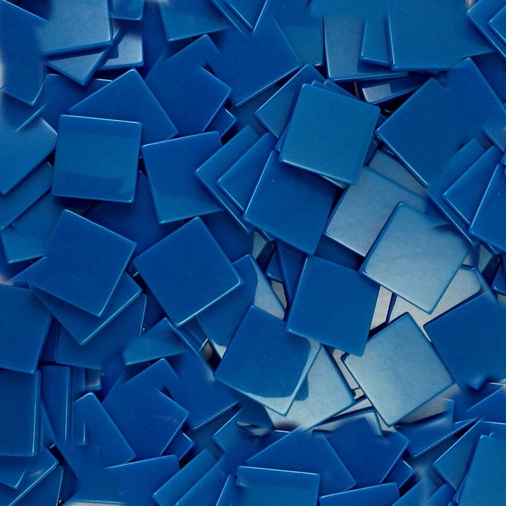 Resin mosaic tiles, 20x20 mm, Opaque 775 Brillint Blue