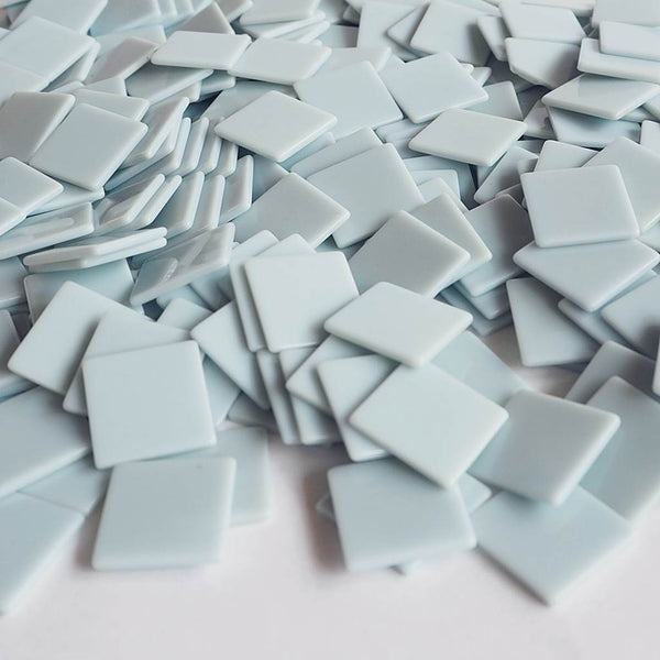 Resin mosaic tiles, 20x20 mm, Opaque Pale Light Blue