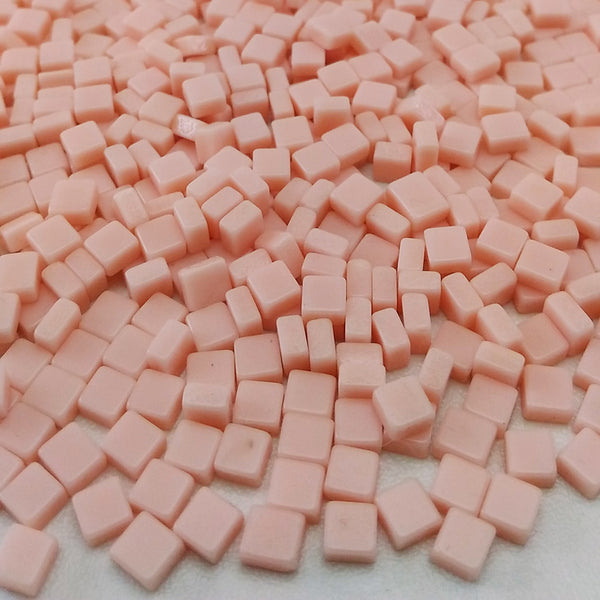 Resin mosaic tiles, 5x5 mm, Thickness 3mm, Opaque, Baby Pink