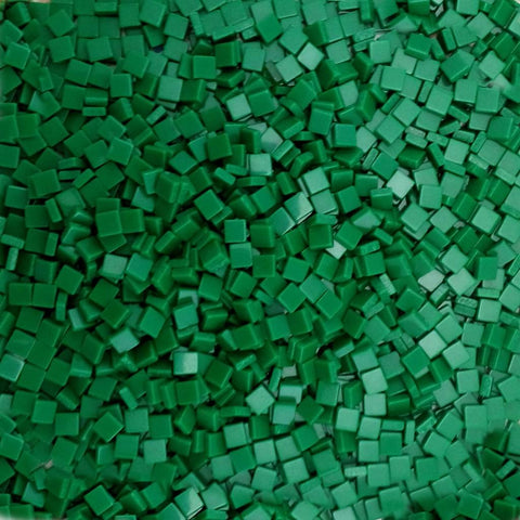 Resin mosaic tiles, 5x5 mm, Opaque 412 Pepper Green