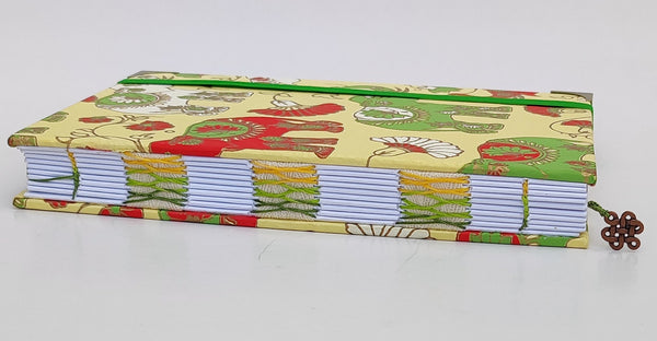 Handmade French stitch binding - A5 book journal / Elephants