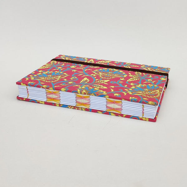 Handmade Kettle stitch binding - A5 book journal / Mystic Flowers