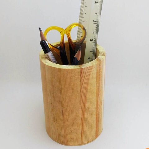 Unfinished natural wood, Pencil holder