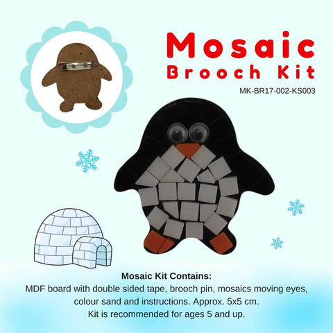 Mosaic brooch kit, Penguin