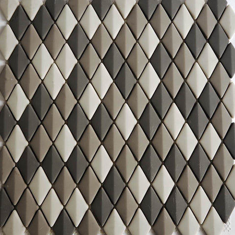 Porcelain mosaic tiles, 26x45mm, Diamond dome, Matt Earth