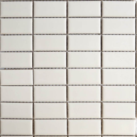 Porcelain mosaic tiles, 23x48 mm, White