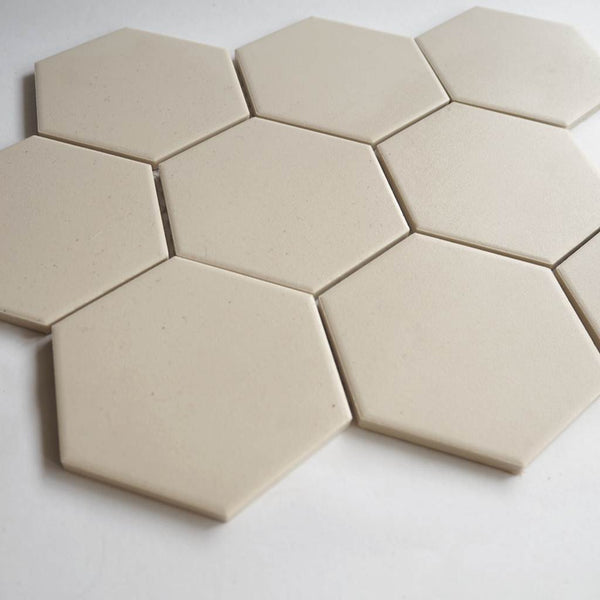 Porcelain matt mosaic tiles, 95x110 mm, Hexagon, Beige