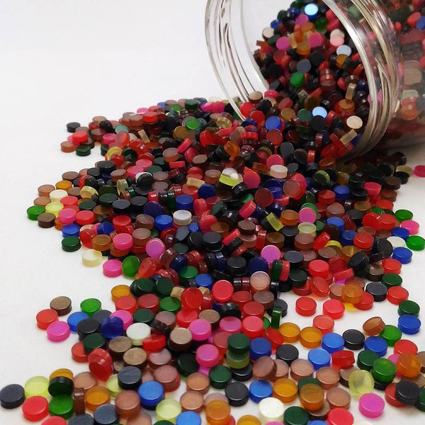 Resin mosaic tiles, Round 5 mm, Glossy Party mixes