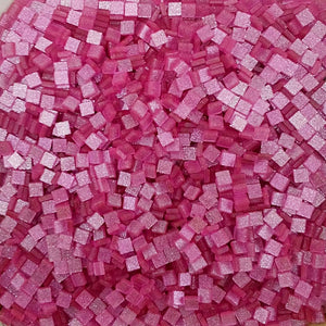 Resin mosaic tiles, 5x5 mm, Sparkle 216 Sacket Pink