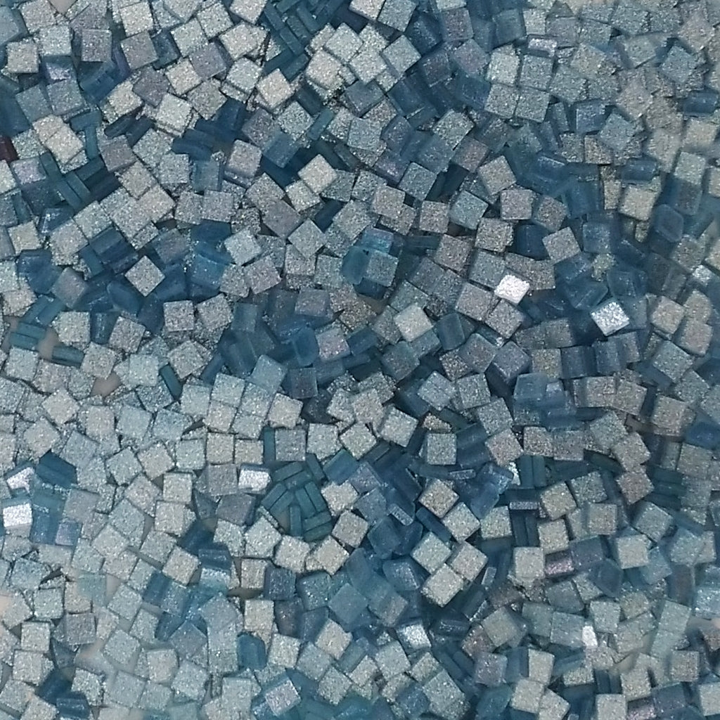 Resin mosaic tiles, 5x5 mm, Sparkle 573 Ethereal Blue