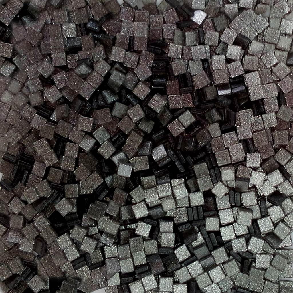 Resin mosaic tiles, 5x5 mm, Sparkle 955 Storm Grey