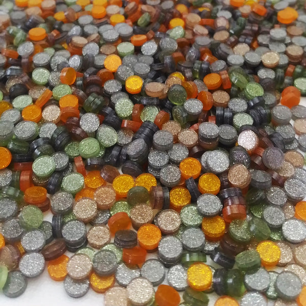 Resin mosaic tiles, Round 5 mm, Sparkle Mystic mixes