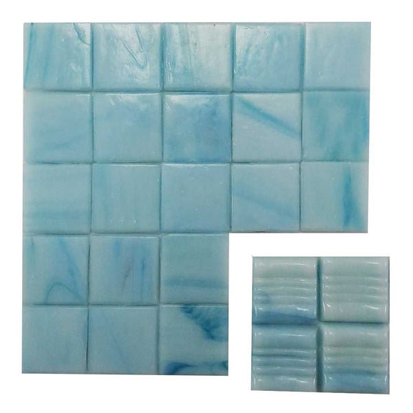 Vitreous glass mosaic tiles, 20x20 mm, Blue Macauba 01