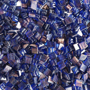 Vitreous glass mosaic tiles, 10x10 mm, Semi-translucent Ocean blue