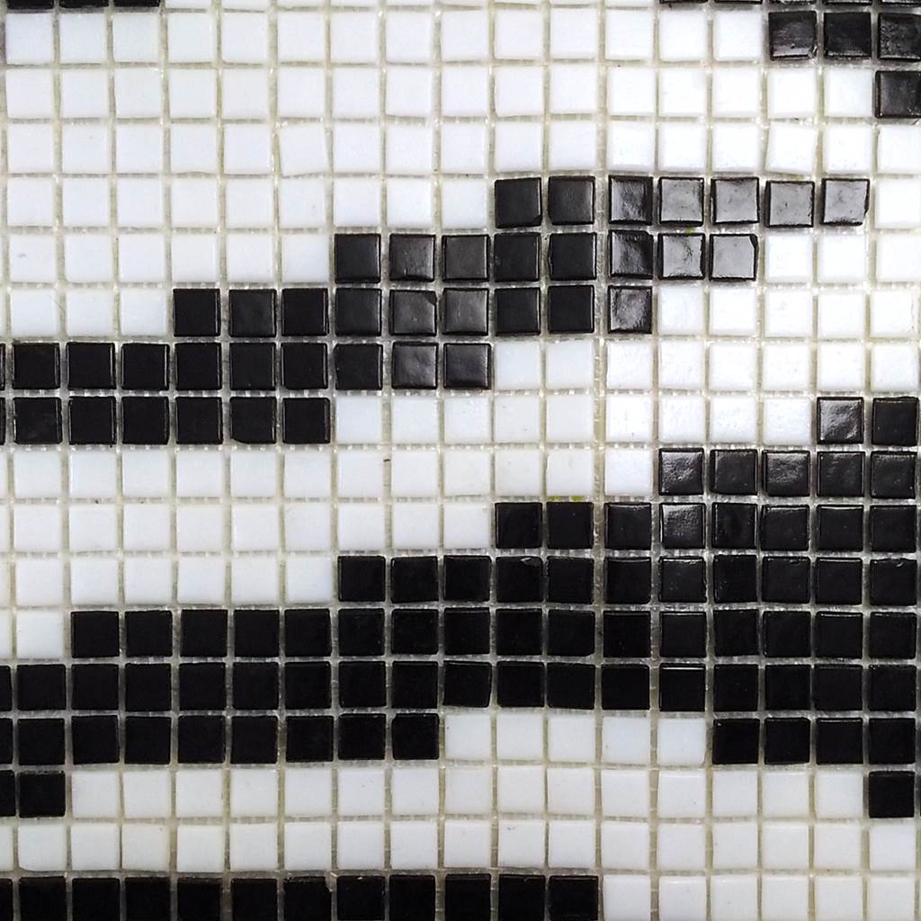 Vitreous glass mosaic tiles, 10x10 mm, Opaque White & Black