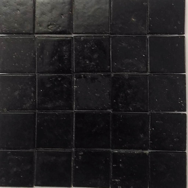 Vitreous glass mosaic tiles, 20x20 mm, Opaque Black