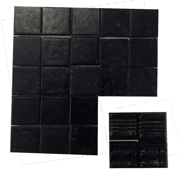 Vitreous glass mosaic tiles, 20x20 mm, Opaque Black