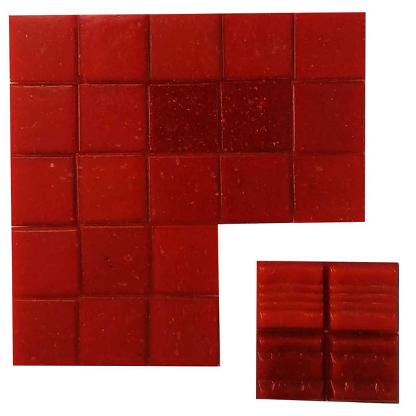 Vitreous glass mosaic tiles, 20x20 mm, Opaque Crimson