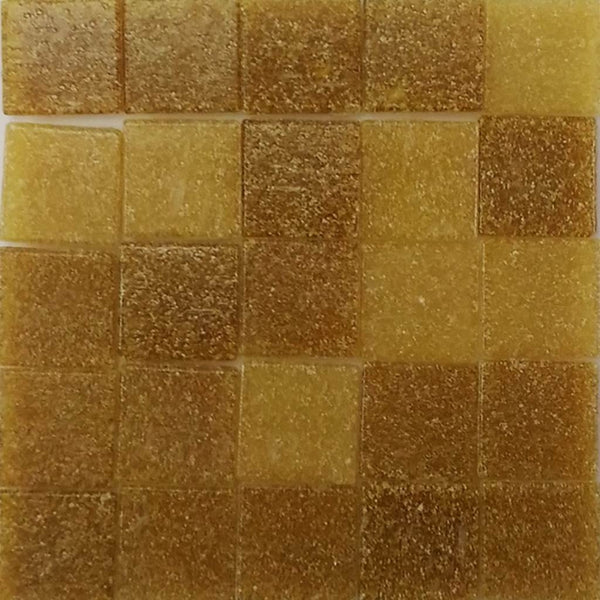 Vitreous glass mosaic tiles, 20x20 mm, Opaque Mustard