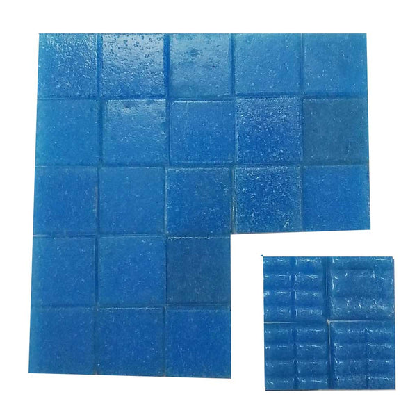 Vitreous glass mosaic tiles, 20x20 mm, Opaque Lagoon blue