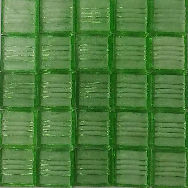 Vitreous glass mosaic tiles, 20x20 mm, Transparent Emerald green