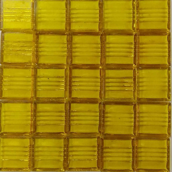 Vitreous glass mosaic tiles, 20x20 mm, Transparent Golden yellow