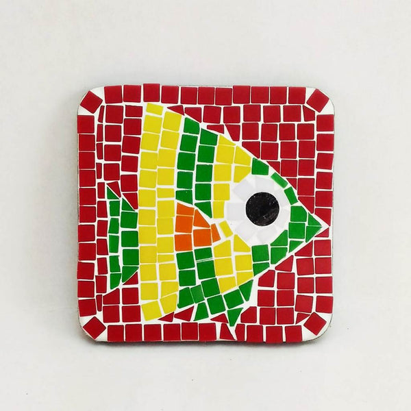 Mosaic Coaster or Magnet Kit, Yellow angelfish