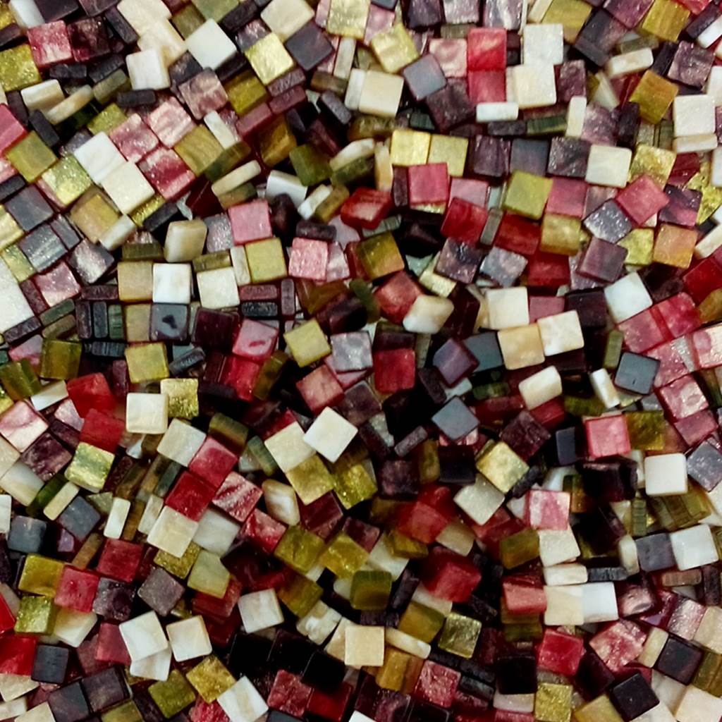 Resin mosaic tiles, 5x5 mm, Marble spring mixes